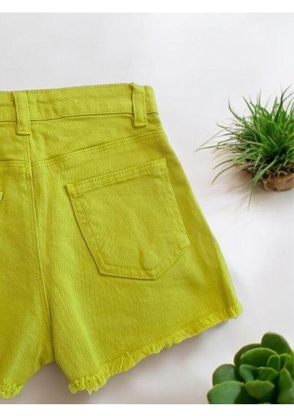 Kız Çocuk Yüksek Bel Dört Düğmeli Önden Cepli Şort fırsatları
