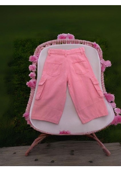 Kız Çocuk Pamuklu Yumuşak Dokulu Bel Ayar Lastikli Kargo Cepli Pantolon indirimleri