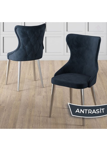 Esla Serisi 90X160 Lak Panel Sonata Krom Kaplama Ayaklı Masa Takımı ve 6 Sandalye modelleri