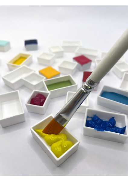Yarım Ölçü Boş Suluboya Tavası 2 ml - 24 Adet