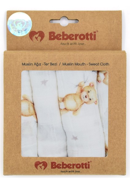 4'lü Müslin Bebek Ağız Bezi 25X25 cm 102
