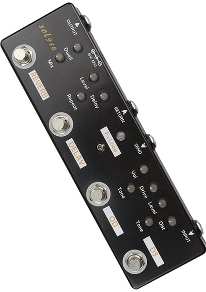 QuadraFX SL-918 Analog Gitar Efekt Pedalı (Reverb, FX Loop, Overdrive ve Distortion)