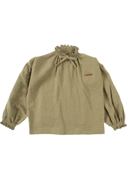 Müslin Oversize Çocuk Gömlek Haki Organik Pamuk fiyatları