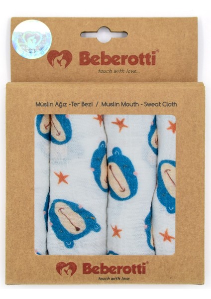 4'lü Müslin Bebek Ağız Bezi 25X25 cm 102