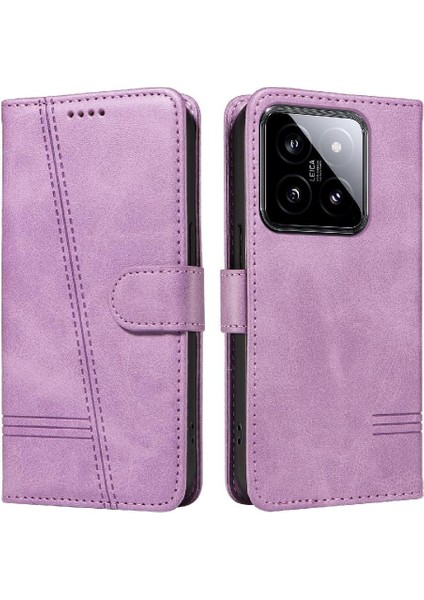 Xiaomi 14 Için Filp Durumda Kredi ile Preslenmiş Pu Deri Cüzdan Telefon Kılıfı (Yurt Dışından) fiyatları