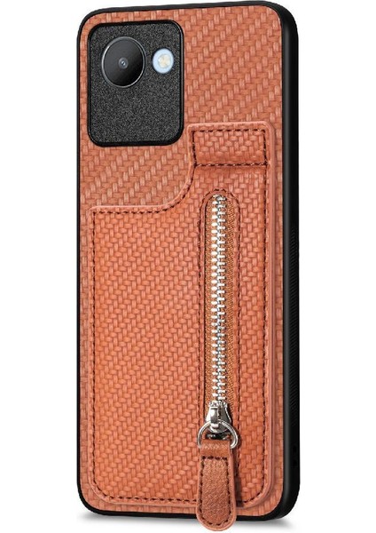 Realme C30 Fermuar Crad Yuvası Manyetik Araç Montaj Cüzdan Standı Için Kılıf (Yurt Dışından) modelleri
