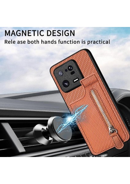 Xiaomi 13 Pro Crad Yuvası Manyetik Araç Montaj Fermuar Standı Cüzdan (Yurt Dışından)