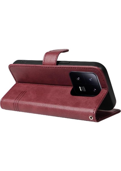 Xiaomi 13 Için Filp Durumda Ayrılabilir Siyah Bilezik Preslenmiş Pu Deri Telefon (Yurt Dışından) modelleri