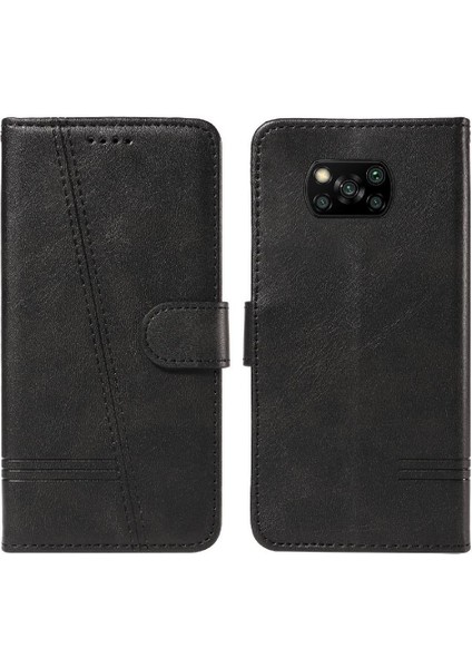 Xiaomi Poco X3 Nfc Için Kredi Kartı Yuvası ile Ayrılabilir Siyah Pu (Yurt Dışından)