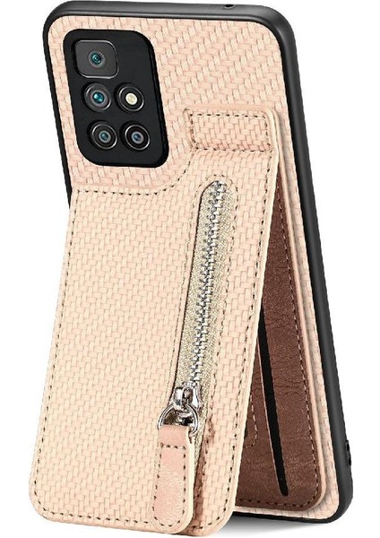 Xiaomi Redmi Için Kılıf 10 Manyetik Araç Montaj Fermuar Cüzdan Standı Crad Yuvası (Yurt Dışından)