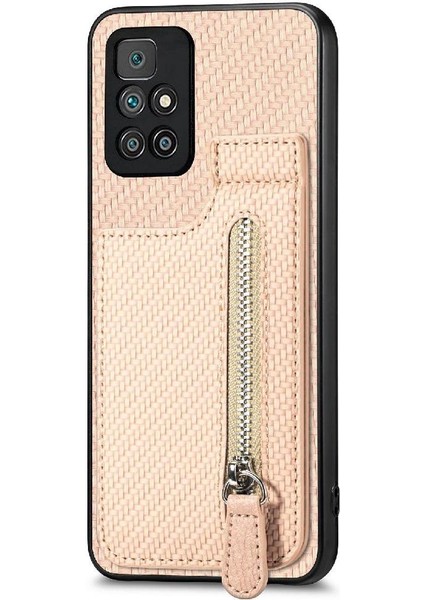 Xiaomi Redmi Için Kılıf 10 Manyetik Araç Montaj Fermuar Cüzdan Standı Crad Yuvası (Yurt Dışından)