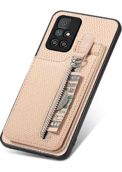 Xiaomi Redmi Için Kılıf 10 Manyetik Araç Montaj Fermuar Cüzdan Standı Crad Yuvası (Yurt Dışından)