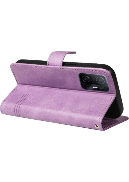 Xiaomi 11T/11T Pro Için Filp Durumda Ayrılabilir Siyah Bilezik Preslenmiş Pu Kılıf (Yurt Dışından) modelleri