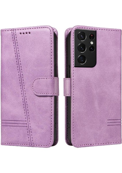 Kredi Kartı Yuvası Cüzdan Telefon ile Samsung Galaxy S21 Ultra Için Filp Durumda (Yurt Dışından)
