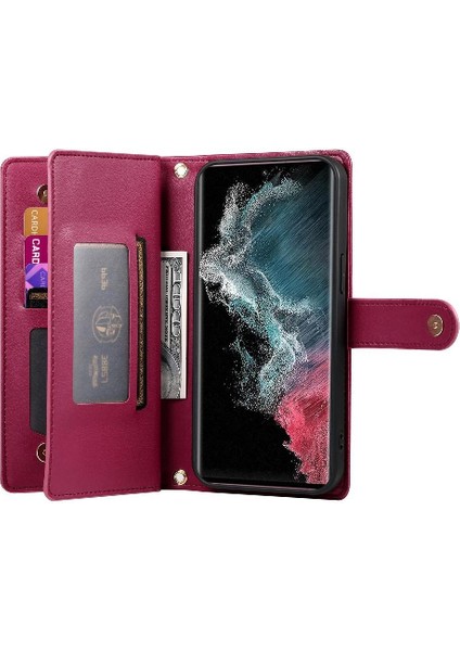 Samsung Galaxy S22 Ultra Crossbody Kayış Cüzdan Iş Için Flip Case (Yurt Dışından) fiyatları