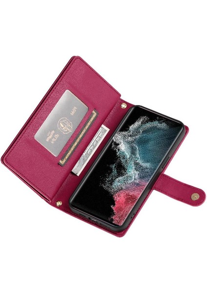 Samsung Galaxy S22 Ultra Crossbody Kayış Cüzdan Iş Için Flip Case (Yurt Dışından) modelleri