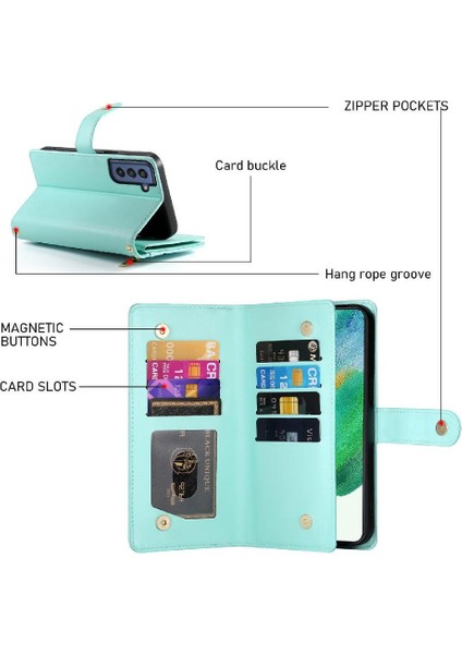 Samsung Galaxy S21 Fe Çok Fonksiyonlu Iş Standı Cüzdan Için Flip Case (Yurt Dışından) fırsatları