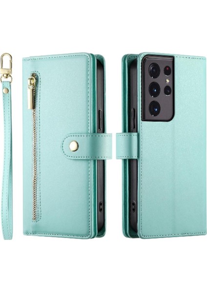 Samsung Galaxy S21 Ultra Cüzdan Iş Için Flip Case Çok Fonksiyonlu (Yurt Dışından)