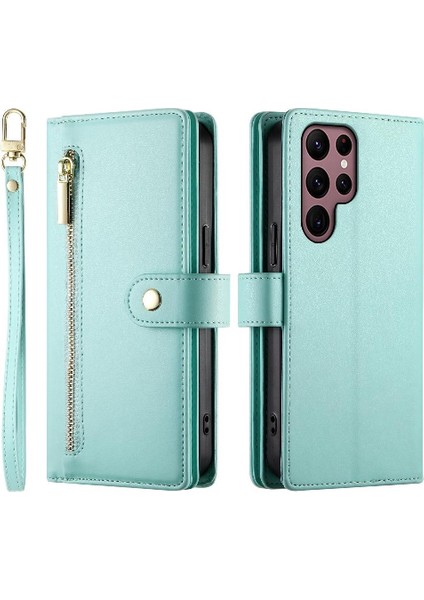 Samsung Galaxy S22 Ultra Crossbody Kayış Cüzdan Iş Için Flip Case (Yurt Dışından)