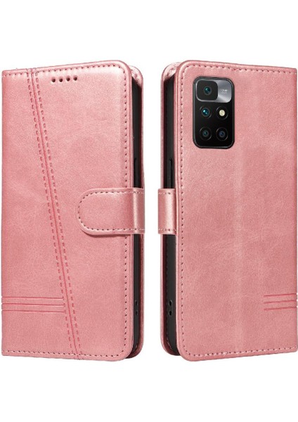 Xiaomi Redmi 10 Başbakan Cüzdan Telefon Kılıfı Için Filp Durumda Preslenmiş Pu Deri (Yurt Dışından)