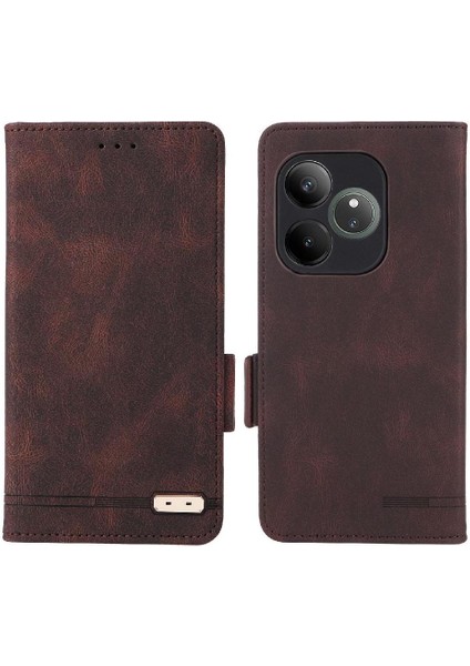 Toka Kickstand Kapak ile Realme Gt 6 Manyetik Cüzdan Için Flip Case (Yurt Dışından)
