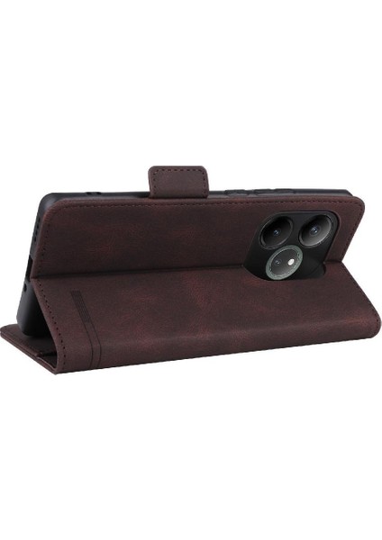 Toka Kickstand Kapak ile Realme Gt 6 Manyetik Cüzdan Için Flip Case (Yurt Dışından)