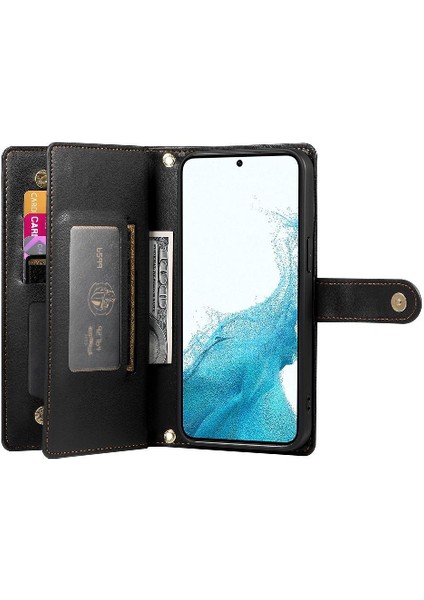 Samsung Galaxy S22 Iş Standı Crossbody Kayış Cüzdan Için Flip Case (Yurt Dışından)