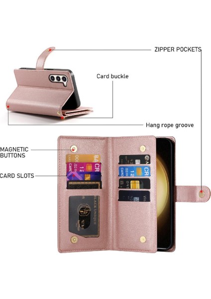 Samsung Galaxy S23 Artı Cüzdan Iş Standı Crossbody Için Flip Case (Yurt Dışından) modelleri