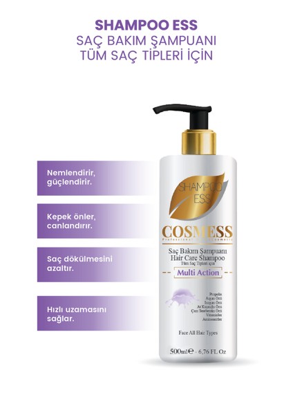 Shampo Ess Hair Care Shampoo Saç Şampuanı 500 Ml