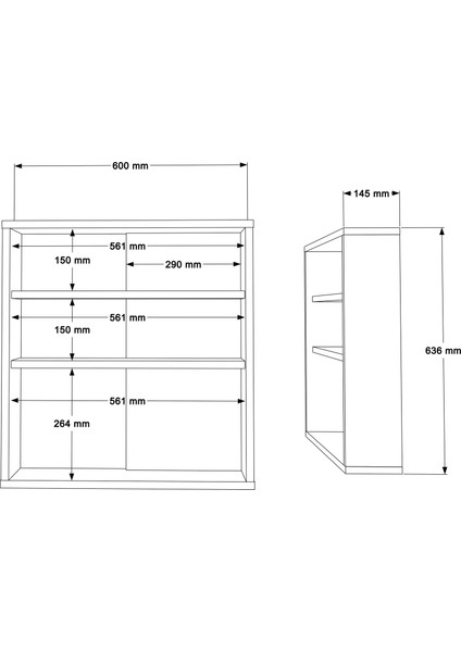 Robin Home Aqua Aynalı Lavabo Üstü Banyo Dolabı Raflı Kapaklı 60 cm Sepet