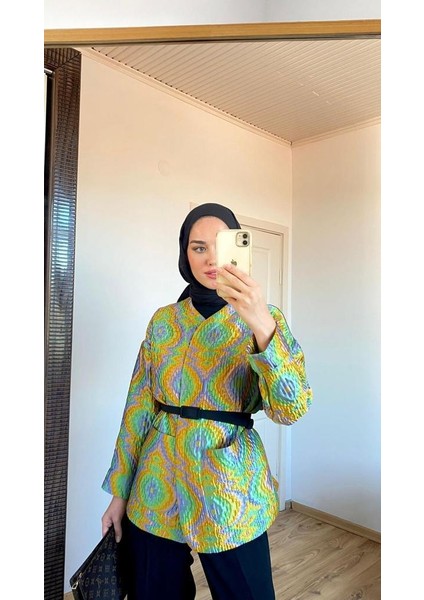 Colorful Ipek Kapitone Ceket Turuncu modelleri