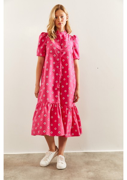 Kadın Çiçek Desenli Uzun Elbise indirimleri