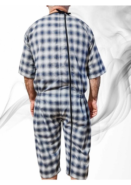 Kısa Kol Tulumu Hasta Bakım Kıyafet Terletmez Ekose Kumaş Pamuk modelleri