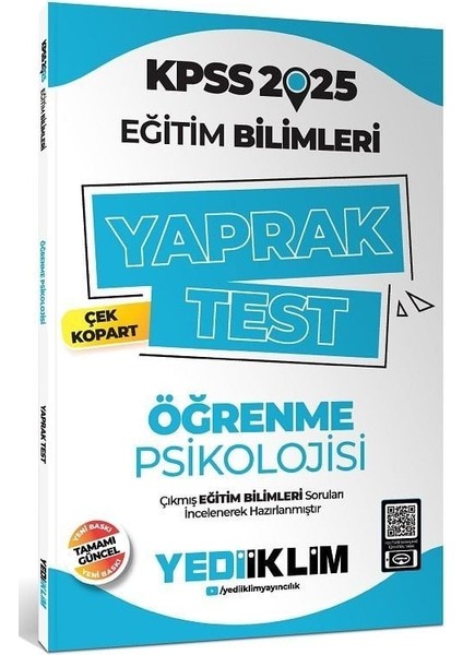 2025 KPSS Eğitim Bilimleri Öğrenme Psikolojisi Yaprak Test Çek Kopart