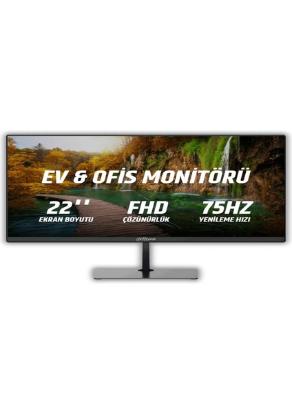 C200 21.45" 75Hz 5ms Fullhd Va LED Ev & Ofis Monitör 4000:1 Kontrast DHI-LM22-C200