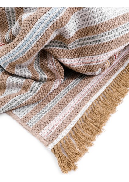 Qılım Mavi Modern Takma Saçaklı Kilim indirimleri
