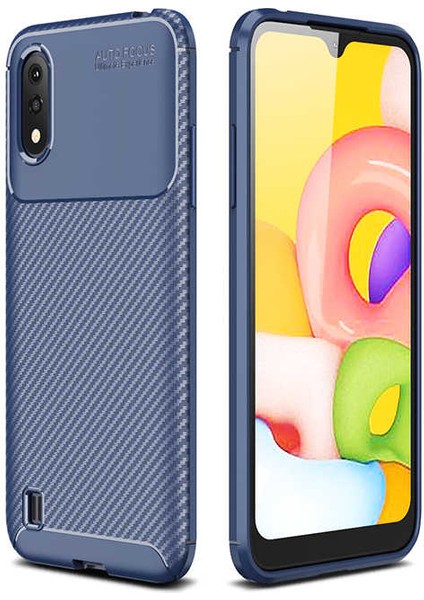 Samsung Galaxy A01 Kılıf Negro Karbon Desen Silikon
