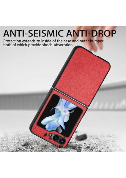 Samsung Galaxy Z Flip6 5g Için Litchi Texture Telefon Kılıfı (Yurt Dışından) modelleri