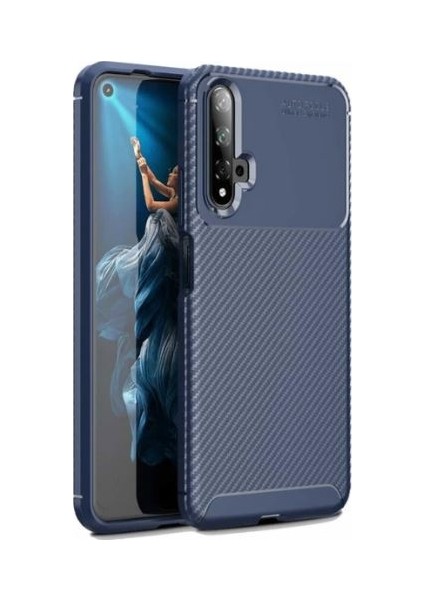 Huawei Honor 20 Kılıf Negro Karbon Desen Silikon