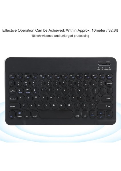 Npo Ssa MID8017TB 8" Uyumlu Kablosuz Bluetooth Şarj Edilebilir Yuvarlak Tuşlu Klavye - Siyah