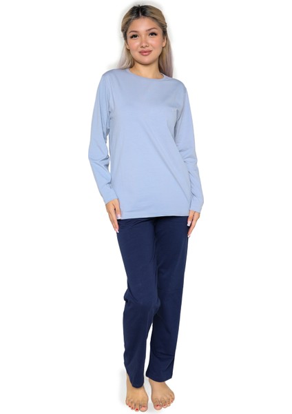 Kadın Uzun Kol Penye Pijama Takımı Lila 41110