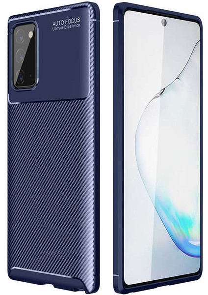 Samsung Galaxy Note 20 Kılıf Negro Karbon Desen Silikon + Ekran Koruyucu