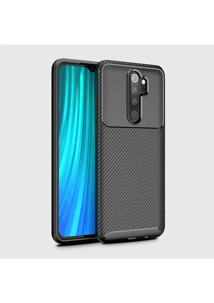 Xiaomi Redmi Note 8 Pro Kılıf Negro Karbon Desen Silikon + Ekran Koruyucu