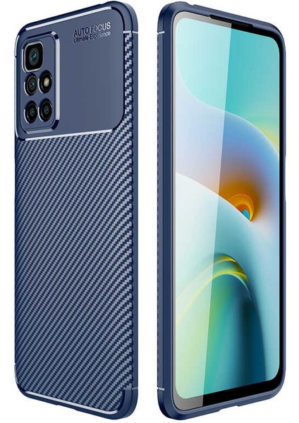 Xiaomi Redmi 10 Kılıf Negro Karbon Desen Silikon + Ekran Koruyucu