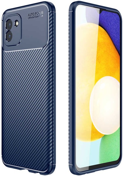 Samsung Galaxy A03 Kılıf Negro Karbon Desen Silikon + Ekran Koruyucu