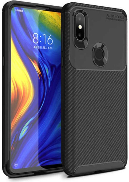 Xiaomi Mi Mix 3 Kılıf Negro Karbon Desen Silikon