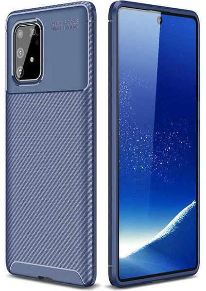 Samsung Galaxy S10 Lite Kılıf Negro Karbon Desen Silikon + Ekran Koruyucu