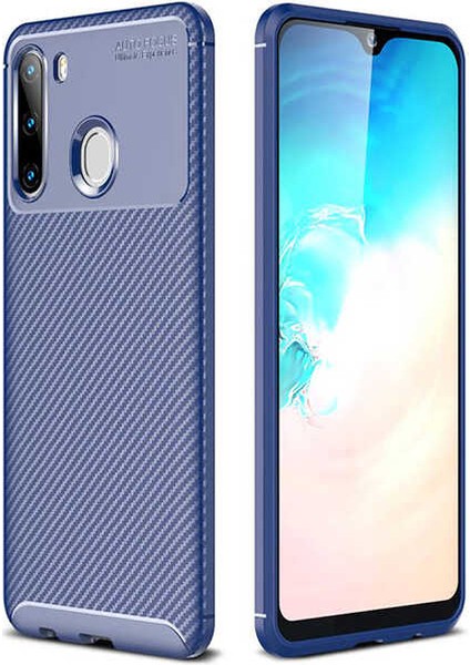 Samsung Galaxy A21 Kılıf Negro Karbon Desen Silikon