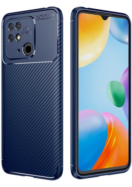 Xiaomi Poco C40 Kılıf Negro Karbon Desen Silikon + Ekran Koruyucu