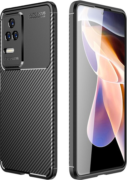 Xiaomi Poco F4 Kılıf Negro Karbon Desen Silikon + Ekran Koruyucu